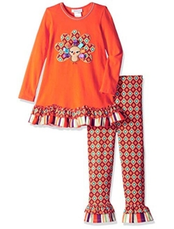 Girls' Holiday Dress and Legging Set