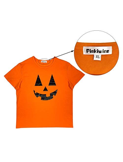 Pinkiwine Halloween Pumpkin Shirts Jack O' Lantern Pumpkin T-Shirt Fun Top Plus Size Costume for Women Girls