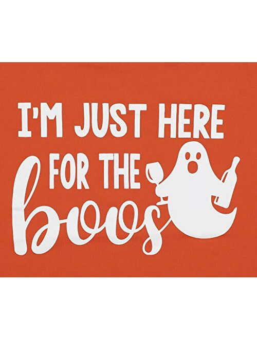 I'm Just Here for The Boos T-Shirt Women Funny Halloween Shirt Funny Graphic Tees Carnival Short Sleeve Tees Tops