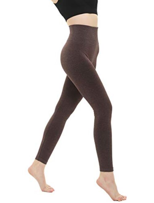 DINNAPE Fleece Lined Winter Warm Soft Thick Seamless High Waisted Leggings