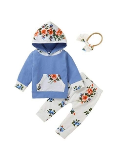 Newborn Baby Girl Clothes Set Floral Ruffled Sleeve Jumpsuit Pants Headband Vest Set Toddler Outfits Infant Romper