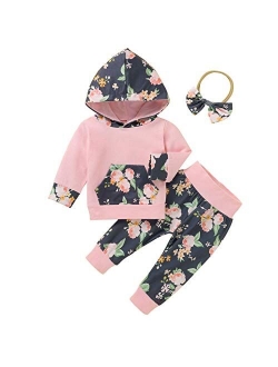 Newborn Baby Girl Clothes Set Floral Ruffled Sleeve Jumpsuit Pants Headband Vest Set Toddler Outfits Infant Romper