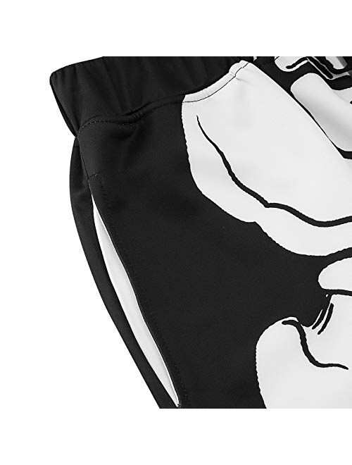 uideazone Unisex Halloween Cospaly Costume Human Skeleton Skull Collection Tank Hoodie Sweatshirt Sweatpant T-Shirt