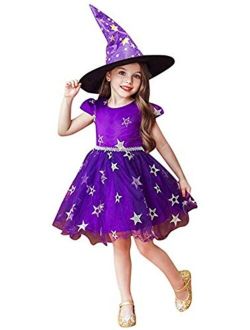 Girl Halloween Costumes Cat Dress Cosplay Witch Hat Holiday Party Tulle Performance Wear Pageant Dress