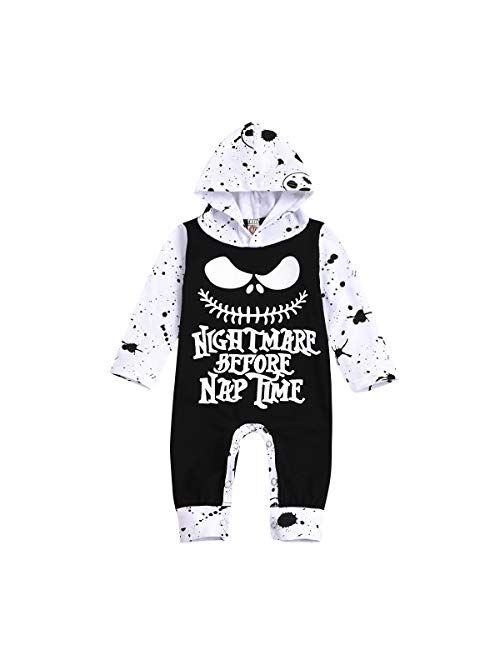 Halloween Todder Baby Boy Girl Clothes 2PCs Outfit Set Nightmare Before Nap Time T-Shirt and Skull Pants 0-6 T