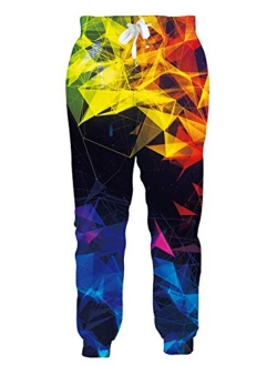 Goodstoworld Unisex 3D Graphic Jogger Pants Lightweight Comfortable Baggy Sweatpants with Drawstring Pockets S-XXL