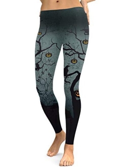 Spadehill Womens Halloween Party Funny Graphic Leggings