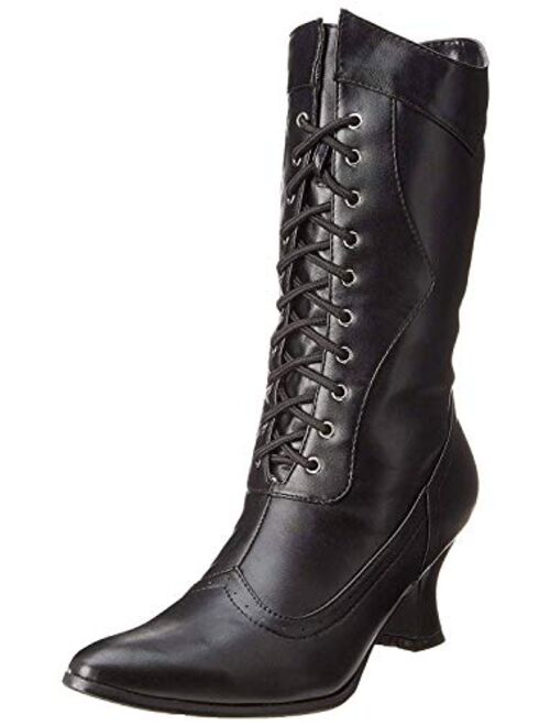 Ellie Shoes Women's 253 Amelia Victorian Black Polyurethane High Heel Boot, 