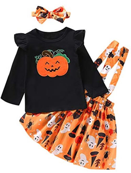 Truly One Toddler Girls Halloween Outfit Little Girls Pumpkin Costume Dress Set