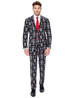 Halloween Costumes for Men In Different Prints Full Suit: Includes Jacket, Pants and Tie