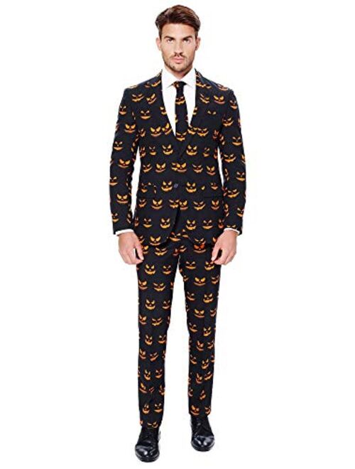 OppoSuits Halloween Costumes for Men In Different Prints Full Suit: Includes Jacket, Pants and Tie