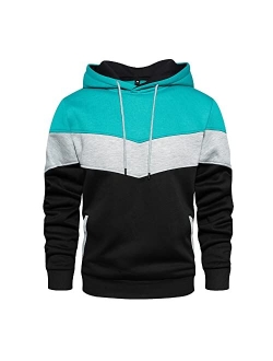 TOLOER Pullover Hoodie Men Blend Fleece Long Sleeve Sweatshirt with Kanga Pockets