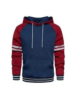 TOLOER Pullover Hoodie Men Blend Fleece Long Sleeve Sweatshirt with Kanga Pockets