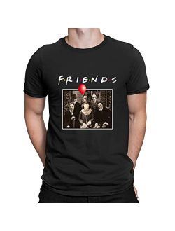 Friends Horror Halloween T-Shirt Michael Myers Jason Horror Scary Movies Gift Tee Shirt for Women Men