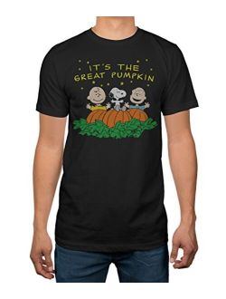 Peanuts Halloween It's The Great Pumpkin Men's Black T-Shirt