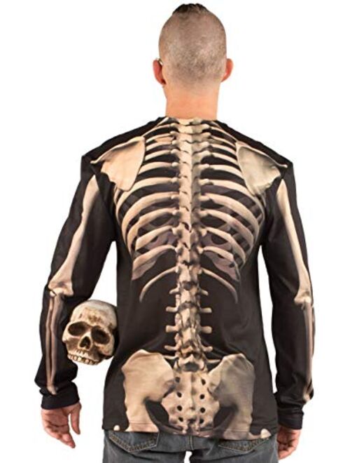 Faux Real Halloween 3D Skeleton Photo-Realistic Long Sleeve T-Shirt