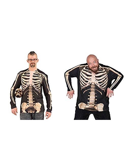 Faux Real Halloween 3D Skeleton Photo-Realistic Long Sleeve T-Shirt