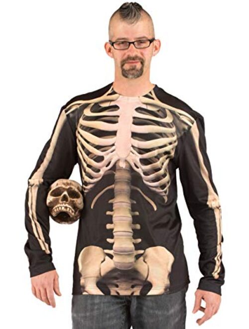 Faux Real Halloween 3D Skeleton Photo-Realistic Long Sleeve T-Shirt