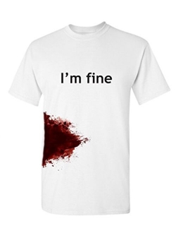 I'm Fine Graphic Novelty Sarcastic Movie Halloween Humor Zombie Funny T Shirt