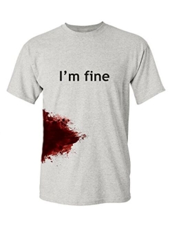 I'm Fine Graphic Novelty Sarcastic Movie Halloween Humor Zombie Funny T Shirt