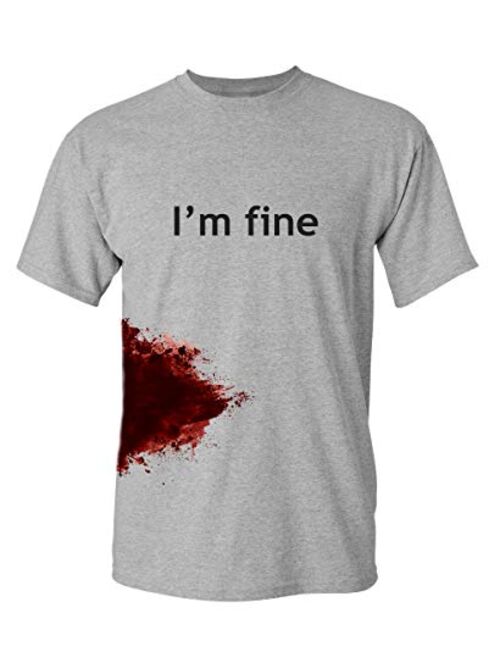 I'm Fine Graphic Novelty Sarcastic Movie Halloween Humor Zombie Funny T Shirt