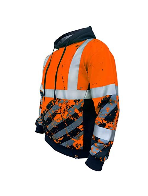 SafetyShirtz SS360 Stealth American Grit Hoody - Black - Enhanced Visibility