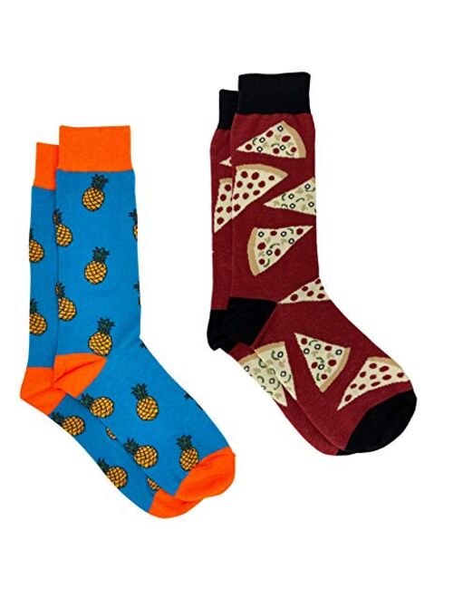 360 Threads Mens Novelty Socks - 2 Pair Set Choose Print: Halloween Food #1 Dad