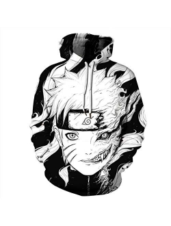 CHENMA Men Boruto Naruto 3D Print Pullover Hoodie Sweatshirt with Front Pocket