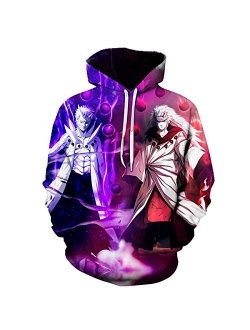 CHENMA Men Boruto Naruto 3D Print Pullover Hoodie Sweatshirt with Front Pocket