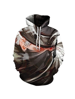 CHENMA Men Boruto Naruto 3D Print Pullover Hoodie Sweatshirt with Front Pocket