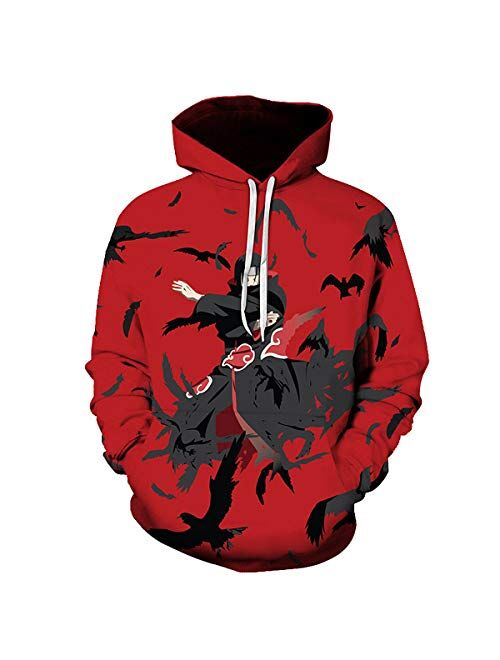 CHENMA Men Boruto Naruto 3D Print Pullover Hoodie Sweatshirt with Front Pocket