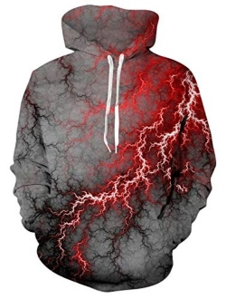 TUONROAD 3D Graphic Hoodies Sweaters with Fleece Realistic Sweatshirts Pullover for Men Women