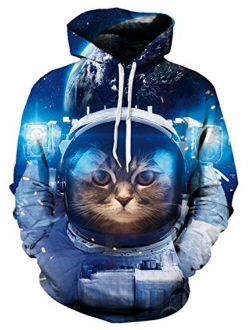 TUONROAD 3D Graphic Hoodies Sweaters with Fleece Realistic Sweatshirts Pullover for Men Women