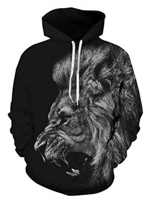 TUONROAD 3D Graphic Hoodies Sweaters with Fleece Realistic Sweatshirts Pullover for Men Women