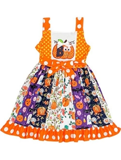 Boutique Clothing Girls Fall Colors Halloween Boo Ghost Pumpkin Dress