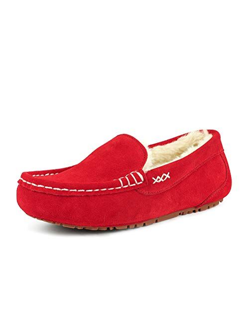 DREAM PAIRS Women's Faux Fur Moccasin Slippers