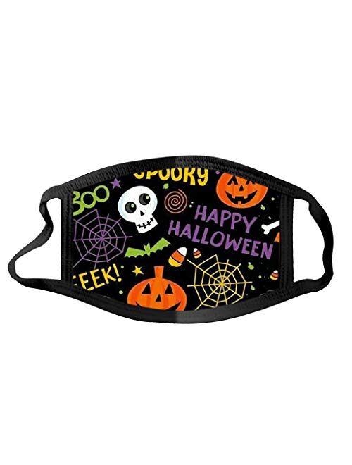 Halloween Face_Masks for Adults Dust Washable Reusable Halloween Face Bandanas Indoor and Outdoor Activities