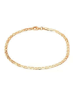 Barzel 18K Gold Plated Flat Marina Link Anklet