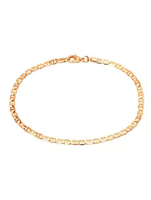 Barzel 18K Gold Plated Flat Marina Link Anklet