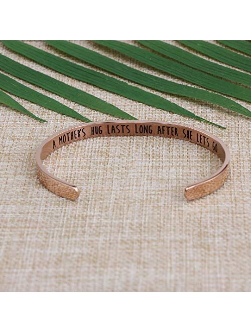 Joycuff Motivational Bracelet for Women Cuff Bangle Stainless Steel Open Engraved Inspirational Jewelry