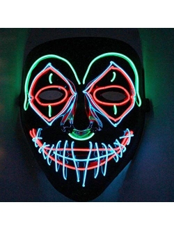 JOYIN Halloween Cosplay LED Mask Light Up Scary Skull/Clown Mask with 3 Lighting Modes for Halloween Cosplay Costume Party