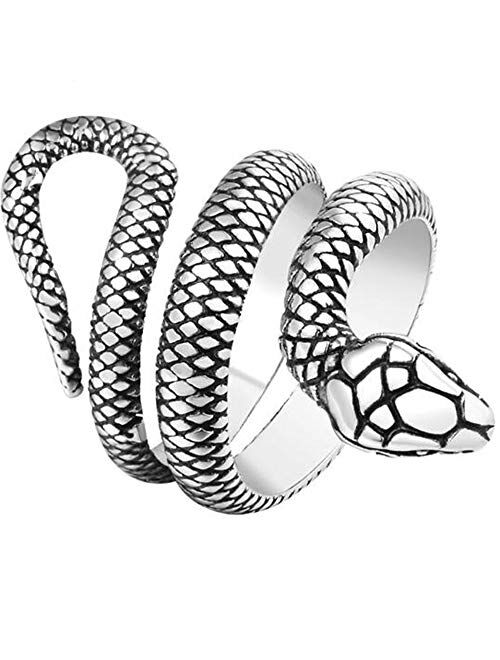 Jude Jewelers Stainless Steel Retro Vintage Snake Stye Cocktail Party Statement Biker Ring