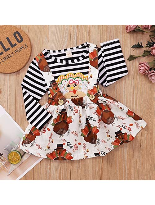 bilison Newborn Baby Girl Halloween Clothes Pumpkin Smile Ruffle Sleeve Romper +Floral Suspender Shirt Headband Outfits