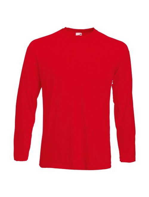 Fruit of the Loom Mens Valueweight Crew Neck Long Sleeve T-Shirt