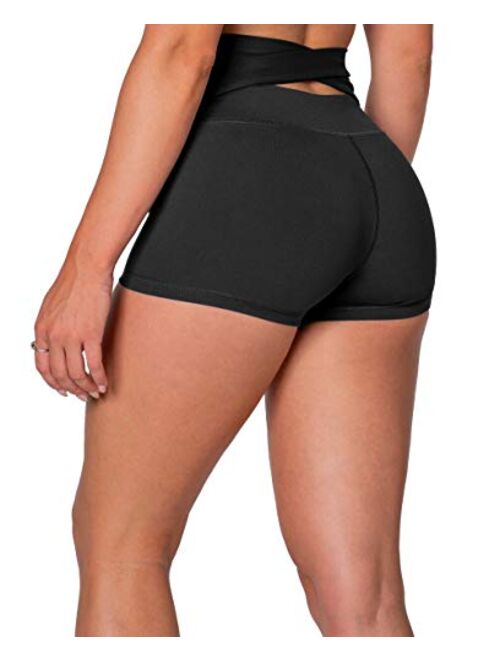 Kamo Fitness High Waist Athletic Yoga Shorts Tummy Control Workout Running