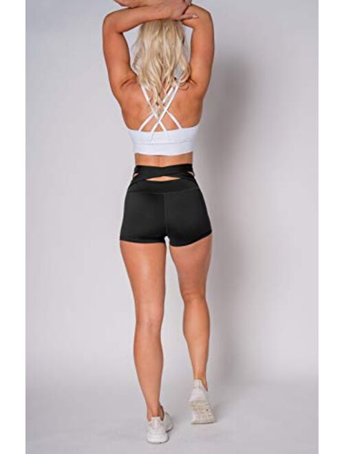 Kamo Fitness High Waist Athletic Yoga Shorts Tummy Control Workout Running