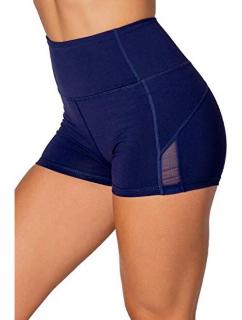 Kamo Fitness High Waist Athletic Yoga Shorts Tummy Control Workout Running