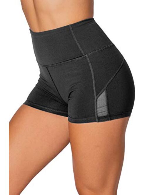 Kamo Fitness High Waist Athletic Yoga Shorts Tummy Control Workout Running