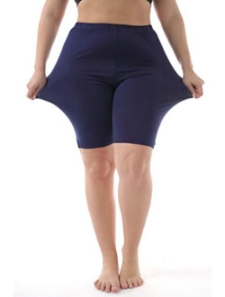 ZERDOCEAN Women's Modal Plus Size Mid Thigh Shorts