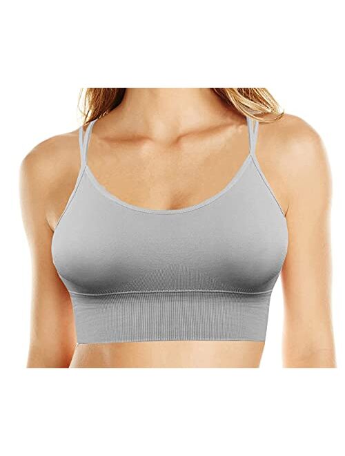 Cabales Women's Racerback Cross Straps Sports Bra with Removable Pads 3 Pack or 1 Pack for Chose